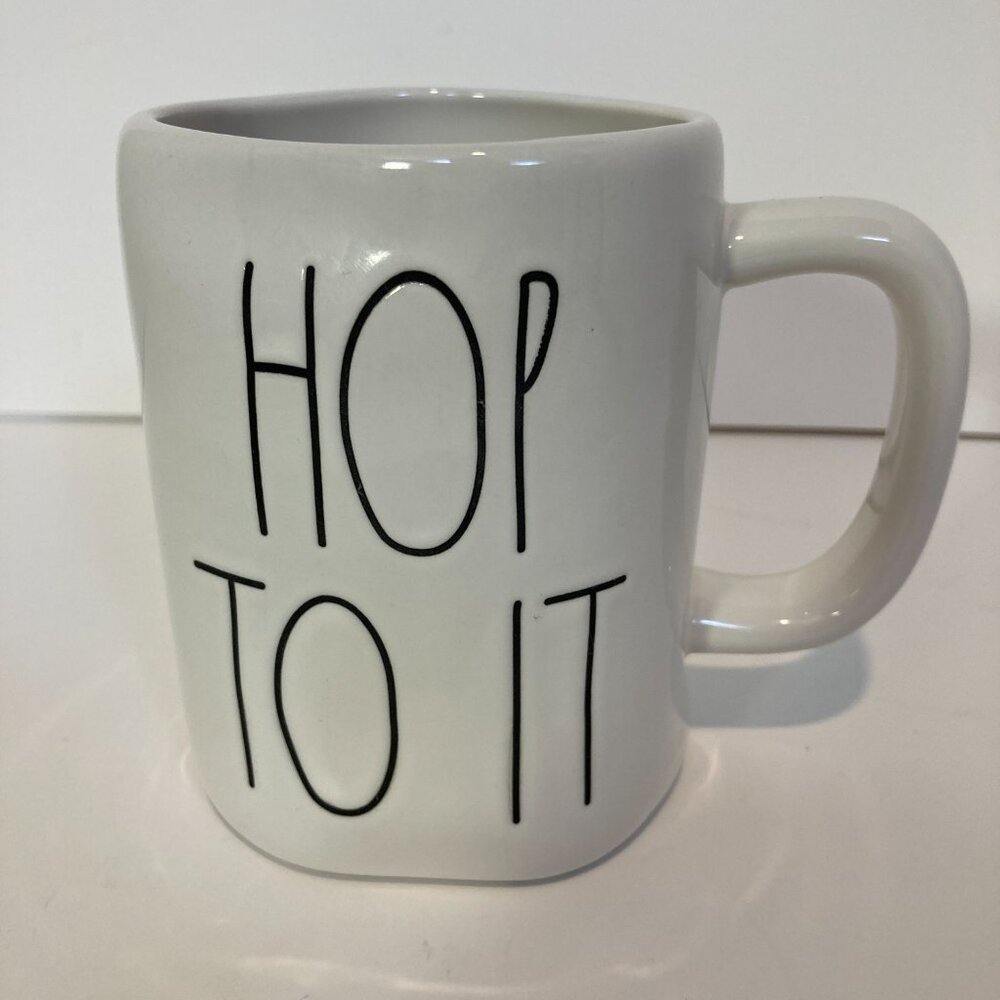 RAE DUNN HOP TO IT Coffee Tea Mug by Magenta Easter Bunny 16oz